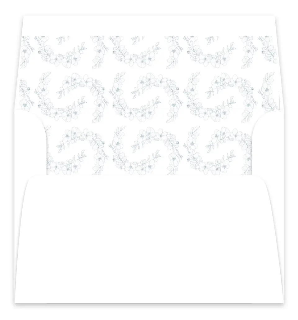 This is a  7.125" x 7" Envelope Liners (ELC) called Floral Sketch printed in full color