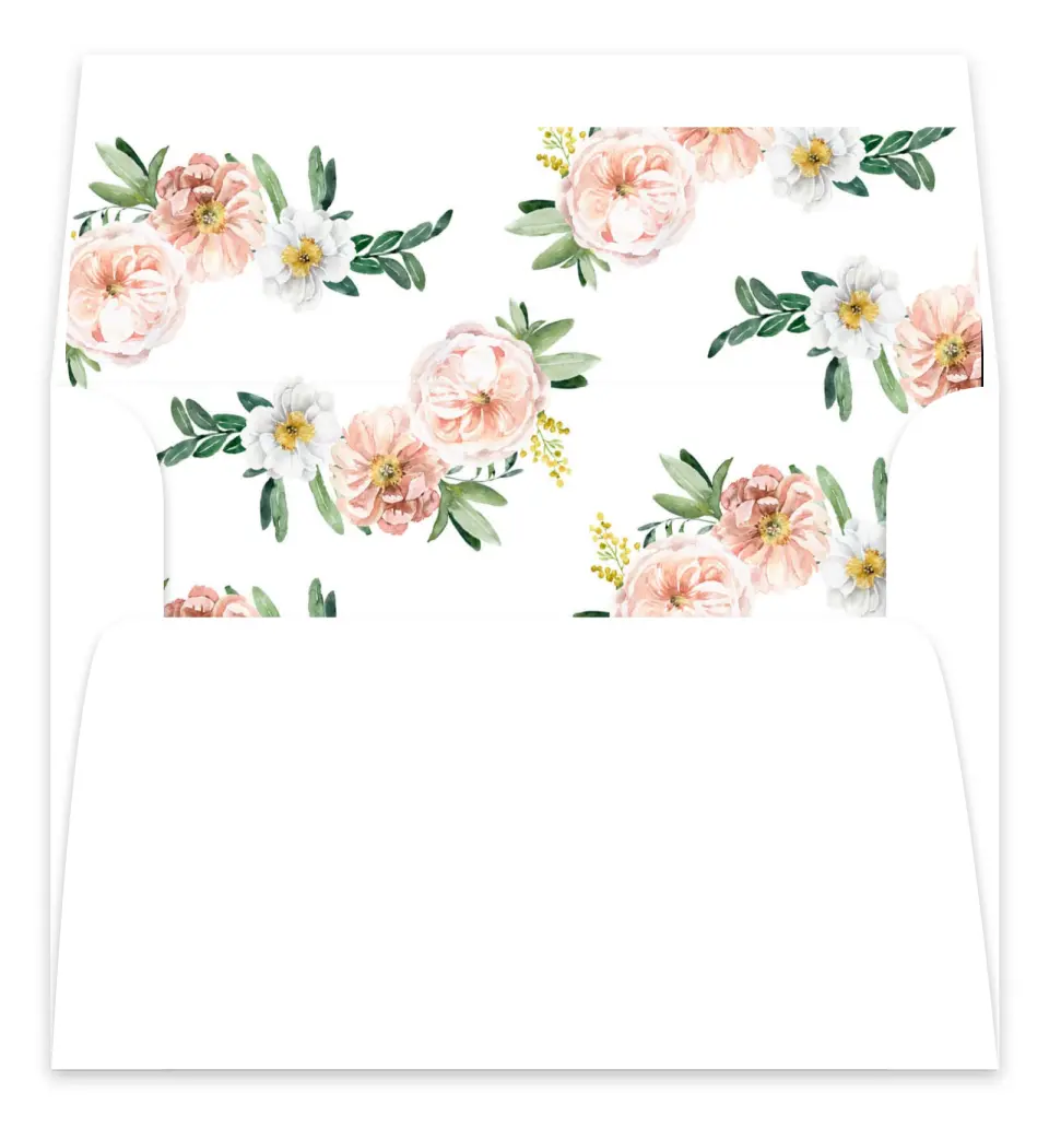 This is a  7.125" x 7" Envelope Liners (ELC) called Delicate Florals printed in full color