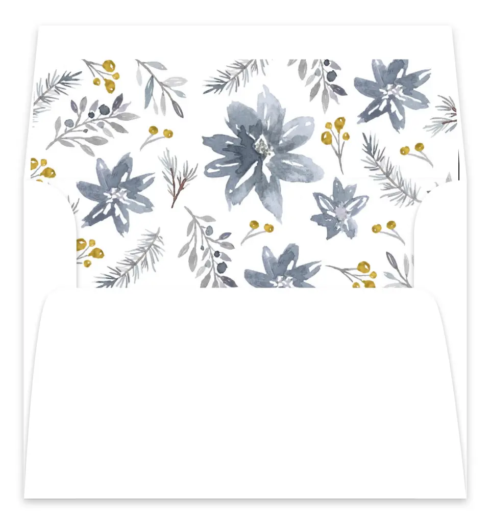 This is a  7.125" x 7" Envelope Liners (ELC) called Winter Floral printed in full color