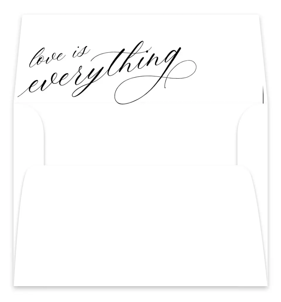 This is a  7.125" x 7" Envelope Liners (ELC) called Love is Everything printed in full color