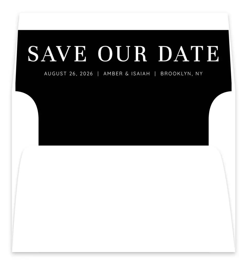 This is a  7.125" x 7" Envelope Liners (ELC) called Meant to Be printed in full color