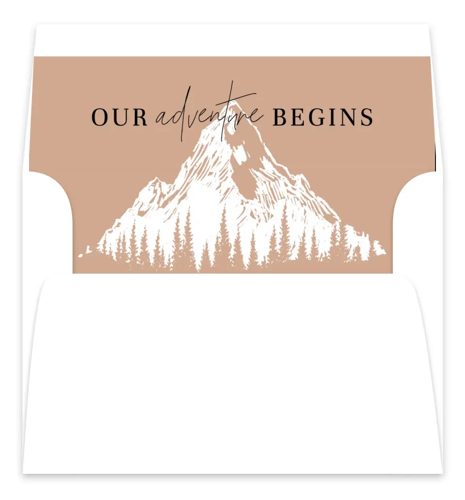 This is a  7.125" x 7" Envelope Liners (ELC) called Our Adventure printed in full color