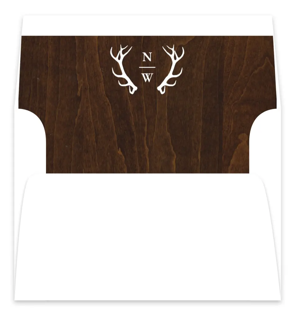 This is a  7.125" x 7" Envelope Liners (ELC) called Rustic Antler printed in full color