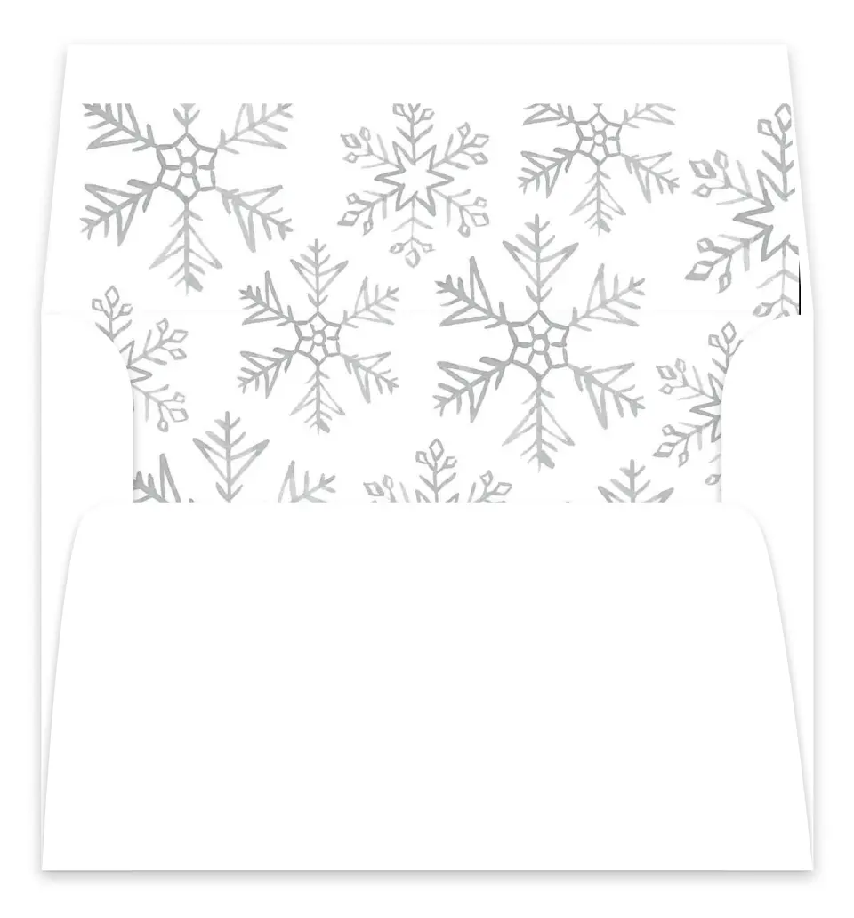 This is a  7.125" x 7" Envelope Liners (ELC) called Sweet Snowflakes printed in full color