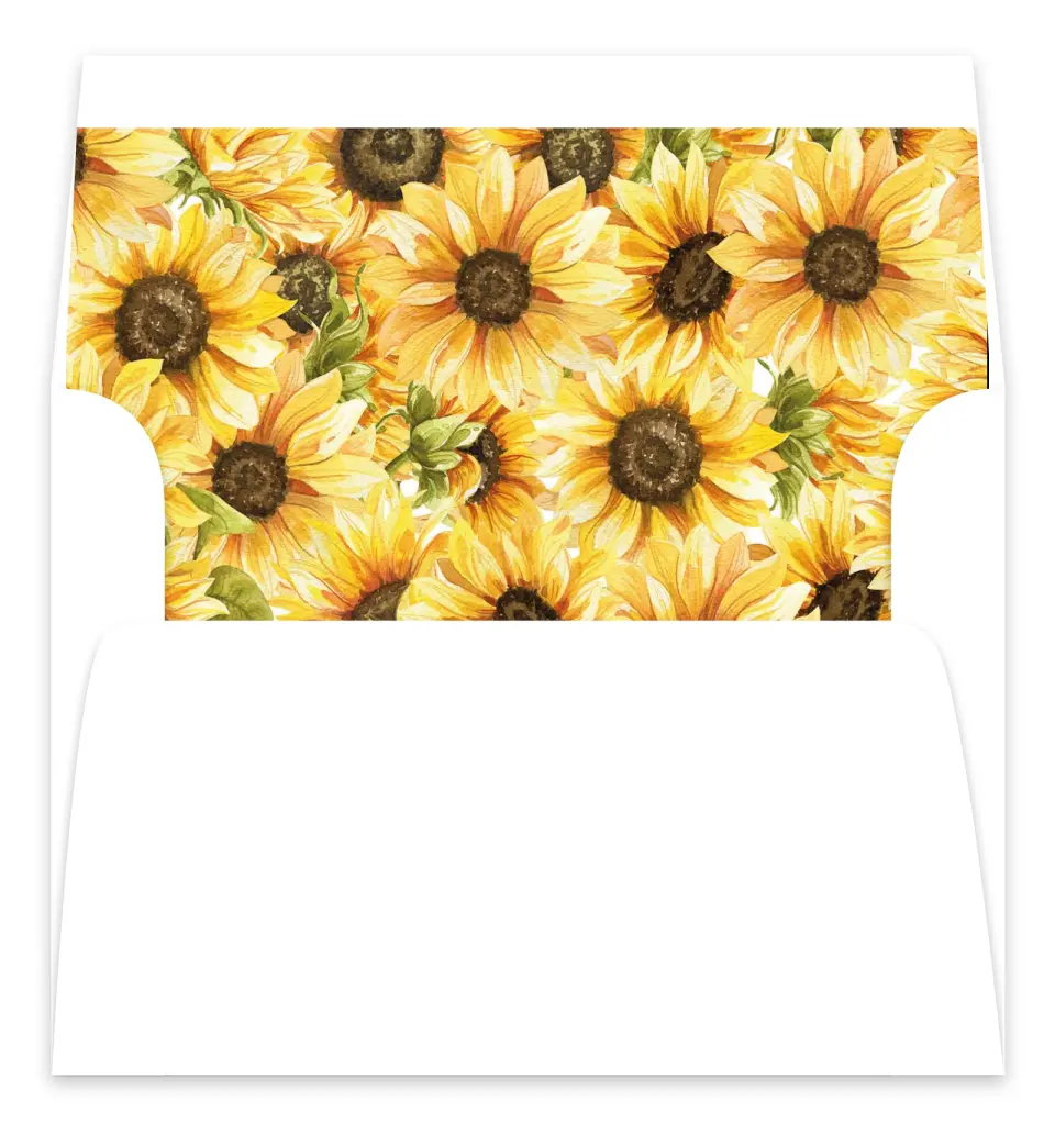 This is a  7.125" x 7" Envelope Liners (ELC) called Sunflower Bliss printed in full color