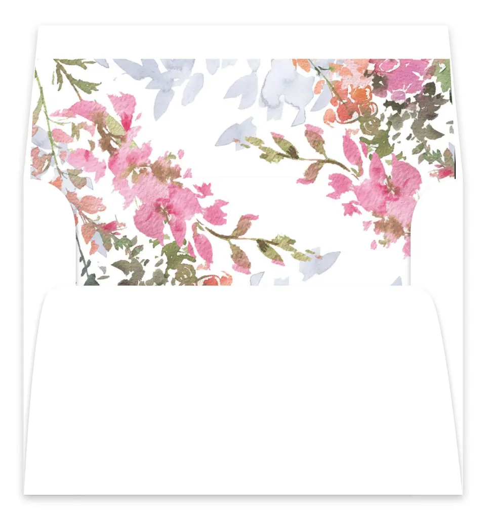 This is a  7.125" x 7" Envelope Liners (ELC) called Blushing Bouquet printed in full color