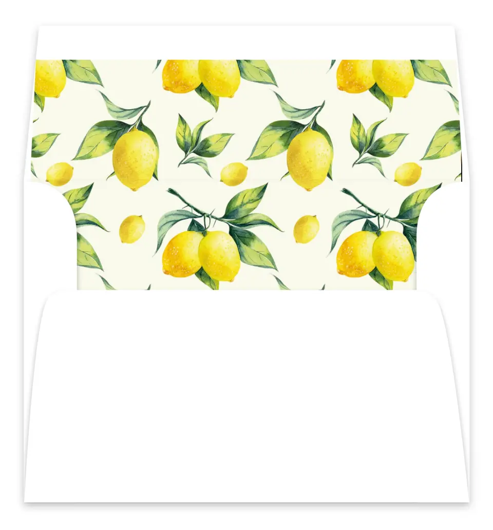 This is a  7.125" x 7" Envelope Liners (ELC) called Antique Lemon printed in full color