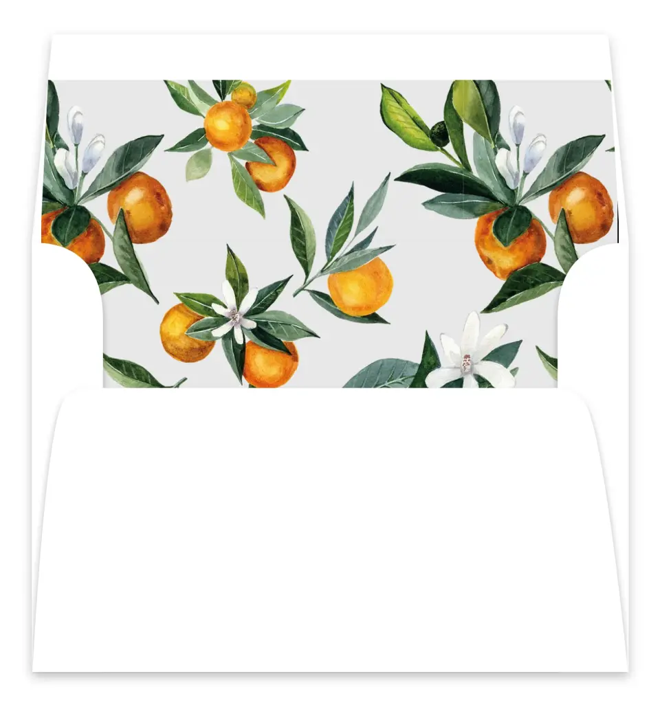 This is a  7.125" x 7" Envelope Liners (ELC) called Mod Citrus printed in full color