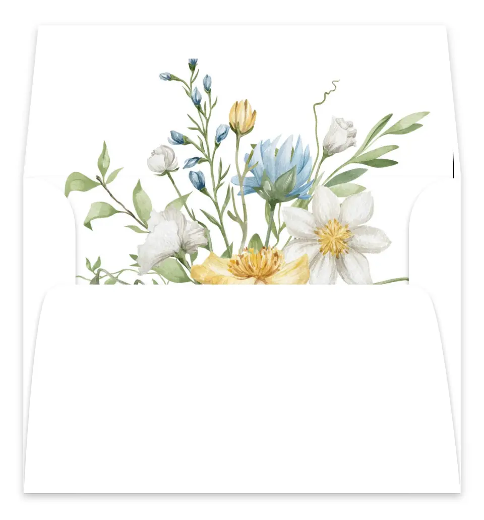 This is a Envelope Liners for 5 x 7 Card Bachelorette Party Accessorie called Baby in Bloom printed in full color