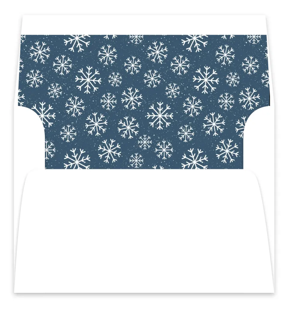 This is a Envelope Liners for 5 x 7 Card Envelope Liner called Mini Snowflakes printed in full color