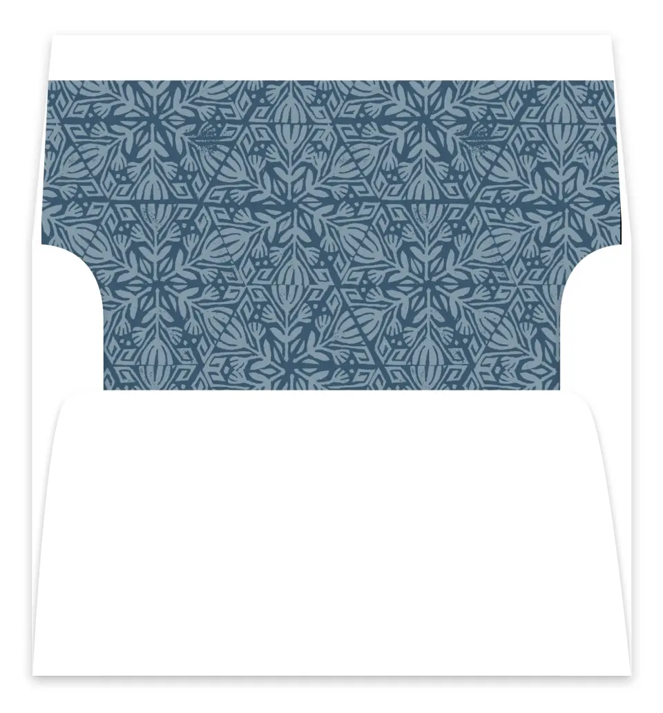 This is a Envelope Liners for 5 x 7 Card Envelope Liner called Fractured Snowflake printed in full color
