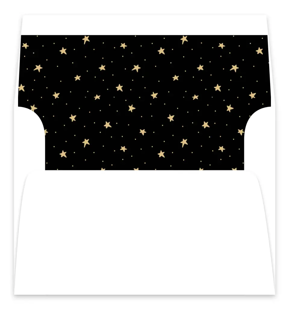 This is a Envelope Liners for 5 x 7 Card Envelope Liners for 5 x 7 Christmas Card called Twinkling Stars printed in full color