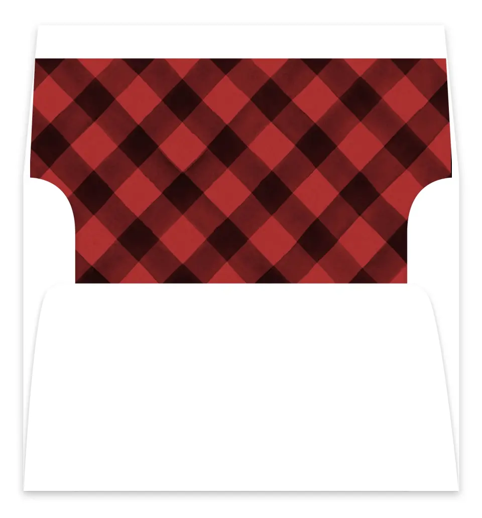 This is a Envelope Liners for 5 x 7 Card Envelope Liner called North Pole Plaid printed in full color