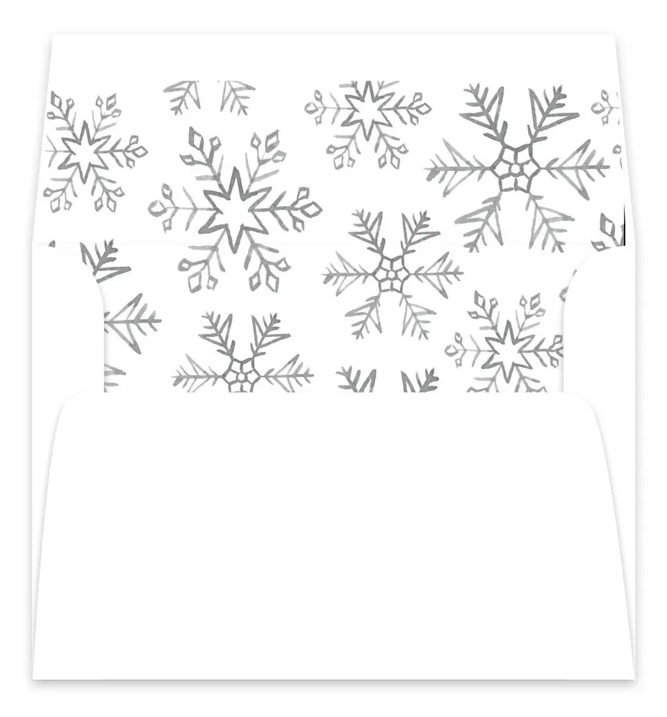This is a Envelope Liners for 5 x 7 Card Envelope Liner called Snowflakes printed in full color