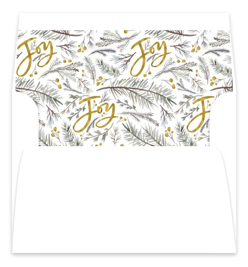 This is a Envelope Liners for 5 x 7 Card Envelope Liner called Joy printed in full color