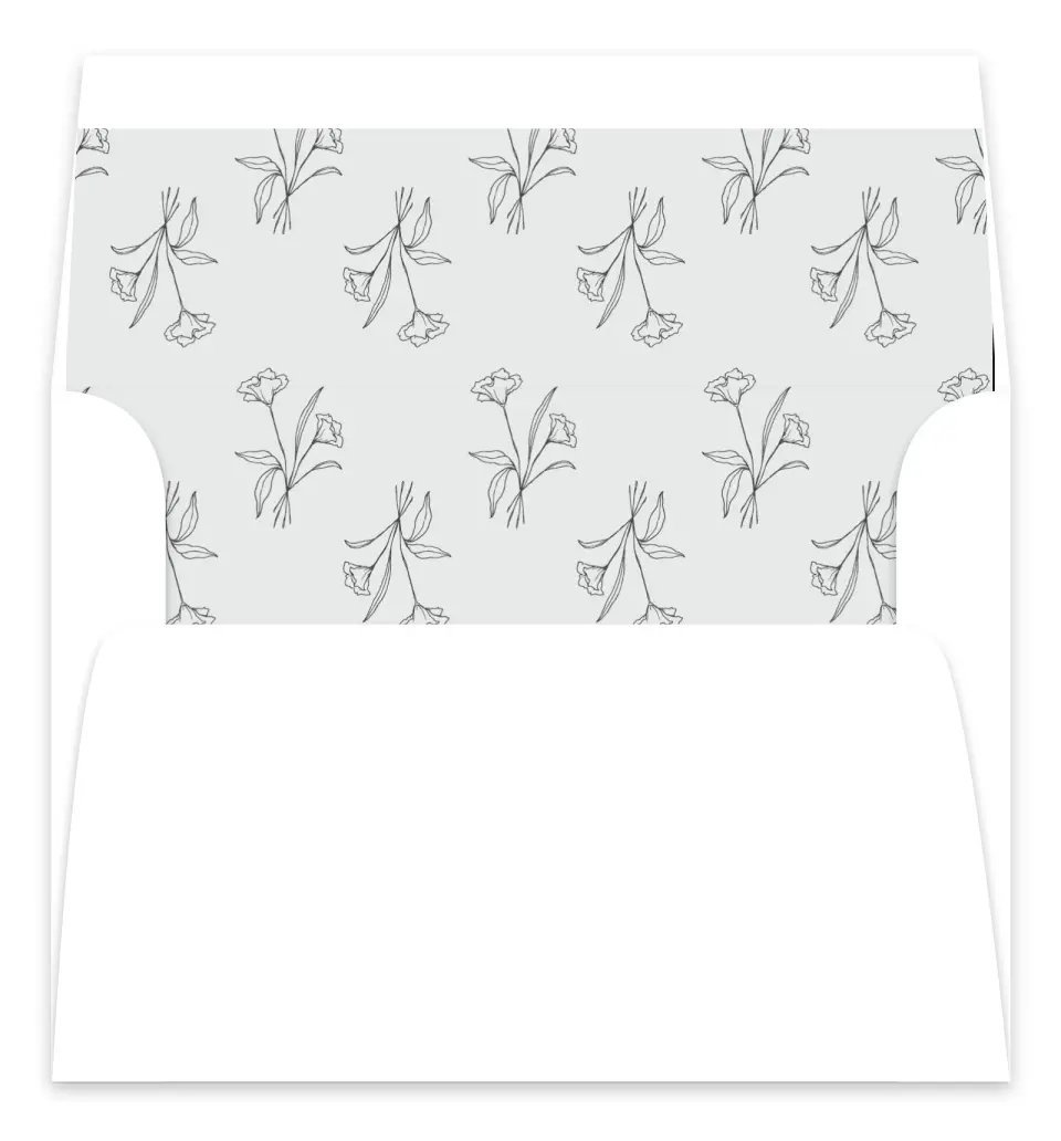 This is a  7.125" x 7" Envelope Liners (ELC) called Monogram Bloom printed in full color