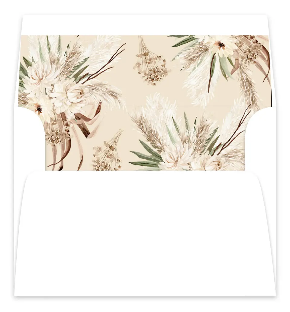 This is a  7.125" x 7" Envelope Liners (ELC) called Natural Boho printed in full color