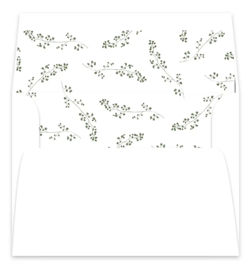 This is a  7.125" x 7" Envelope Liners (ELC) called Fresh Tendrils printed in full color