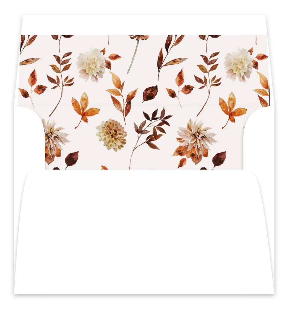 This is a  7.125" x 7" Envelope Liners (ELC) called Autumn Florals printed in full color
