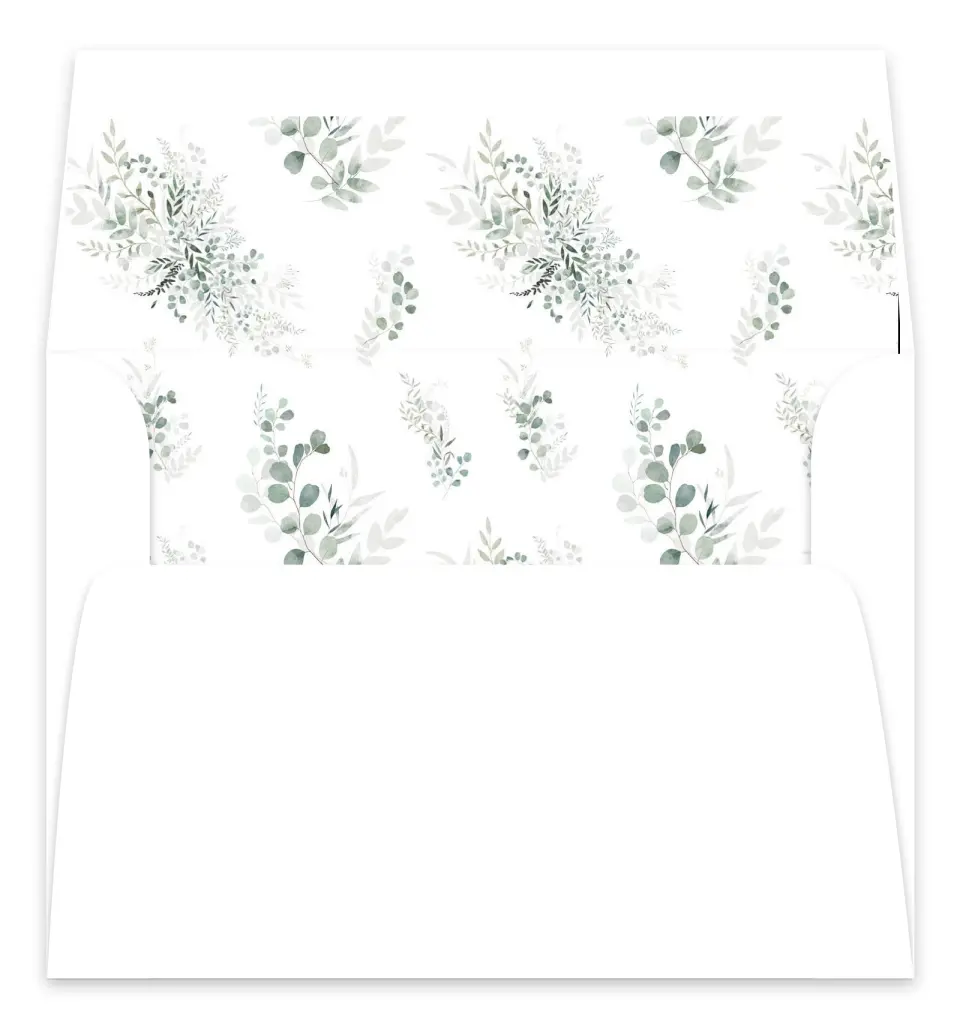 This is a  7.125" x 7" Envelope Liners (ELC) called Elegant Greenery printed in full color