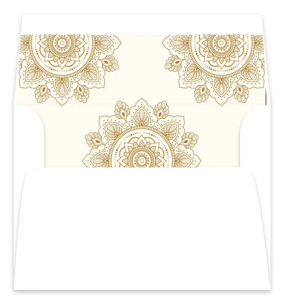 This is a  7.125" x 7" Envelope Liners (ELC) called Indian Mandala printed in full color