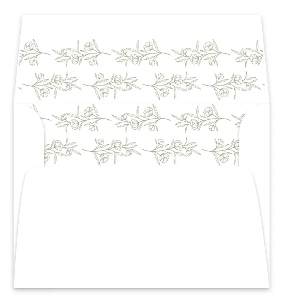 This is a  7.125" x 7" Envelope Liners (ELC) called The Jasmine printed in full color