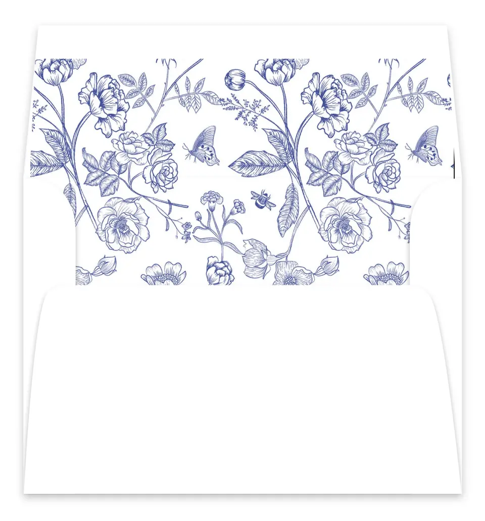 This is a  7.125" x 7" Envelope Liners (ELC) called Modern Chinoiserie printed in full color