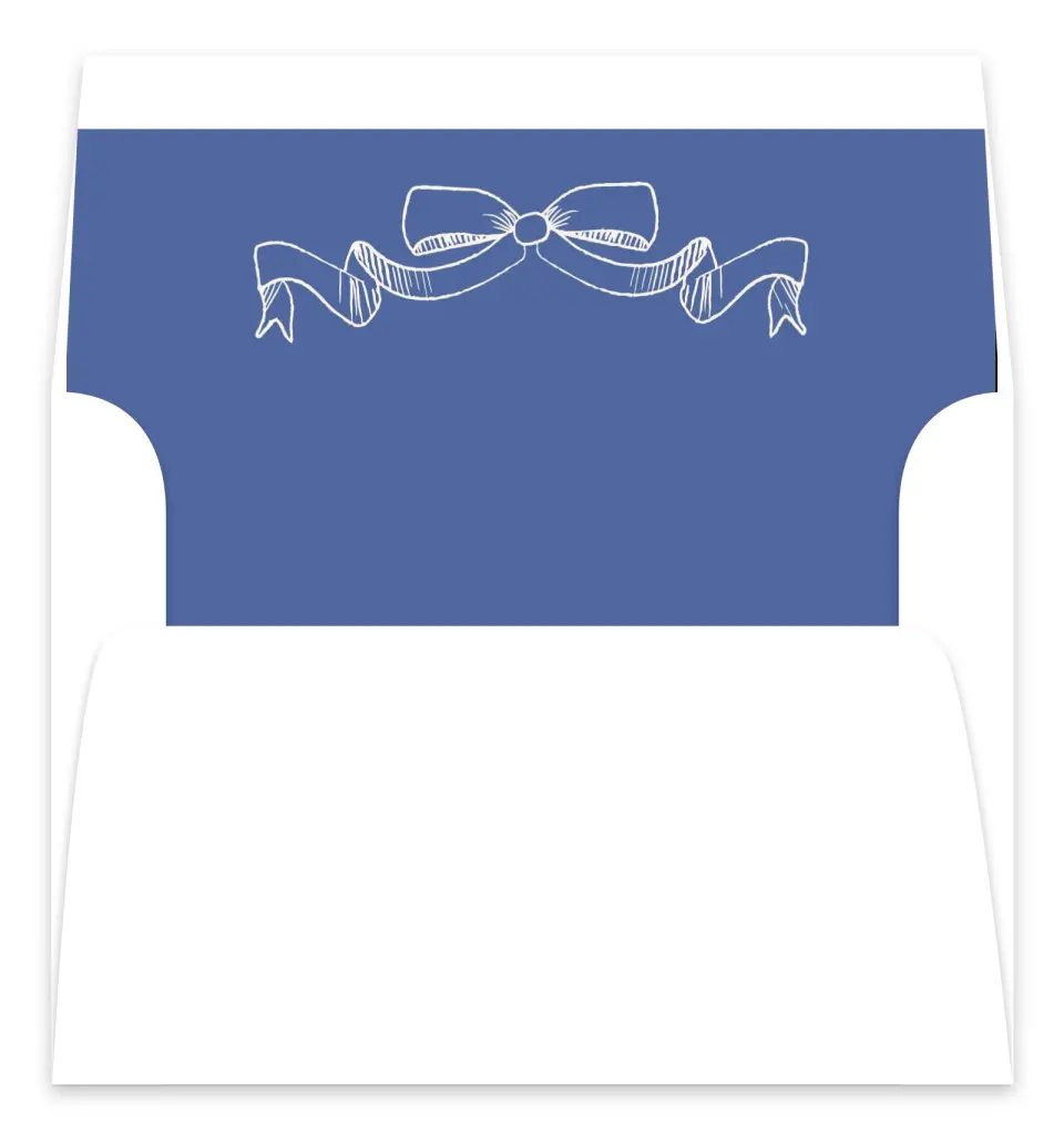 This is a  7.125" x 7" Envelope Liners (ELC) called Sketched Bow printed in full color