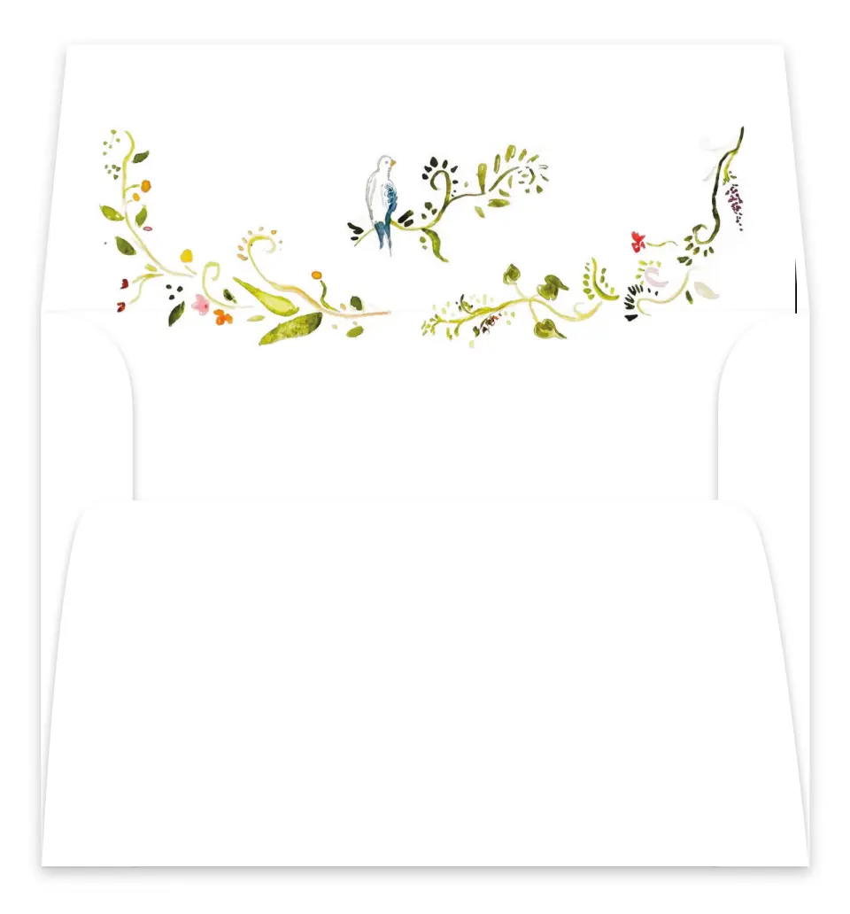 This is a Envelope Liners for 5 x 7 Card Bachelorette Party Accessorie called Fairy Garden printed in full color