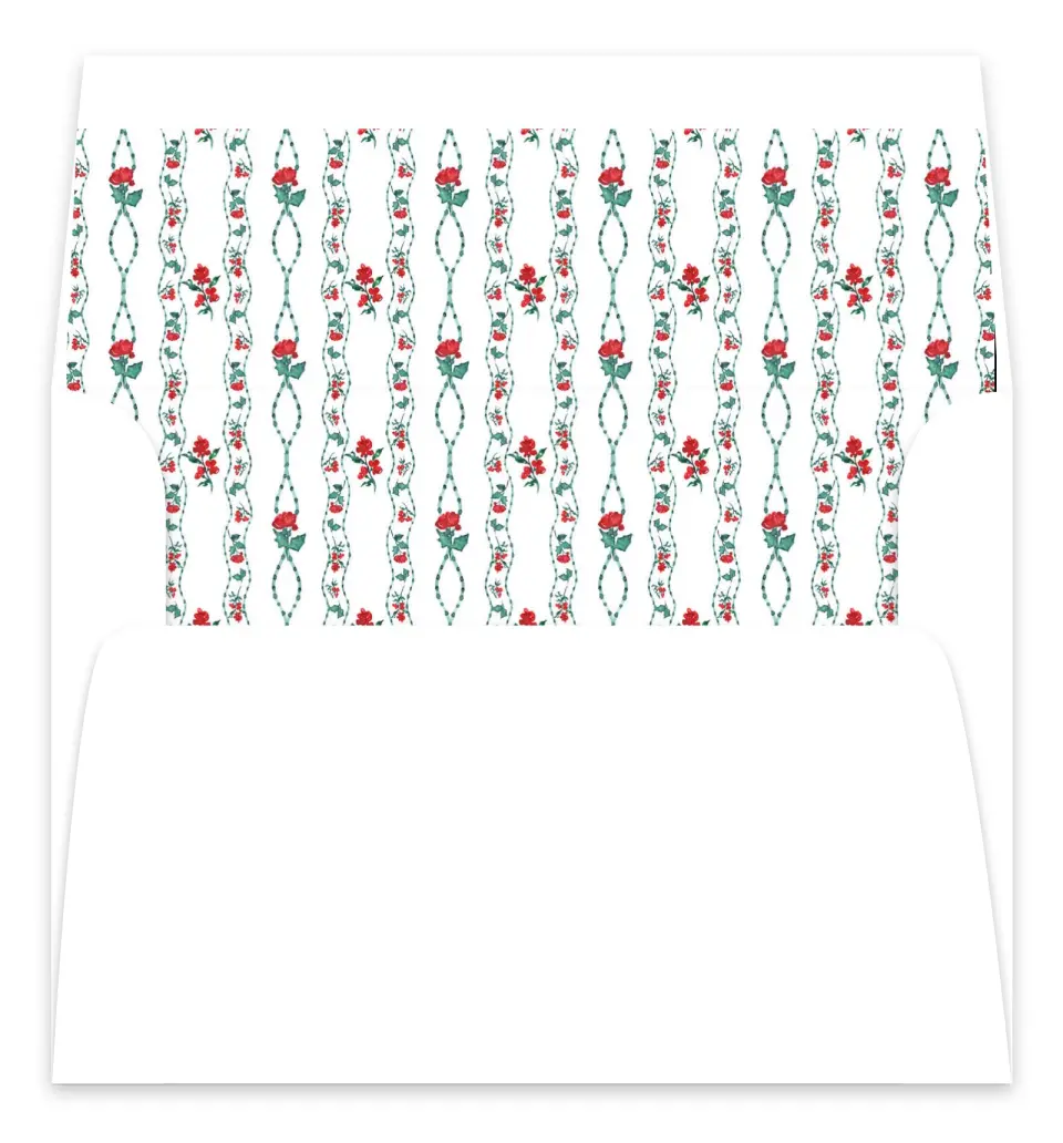 This is a Envelope Liners for 5 x 7 Card Envelope Liners for 5 x 7 Christmas Card called Vintage Petals printed in full color