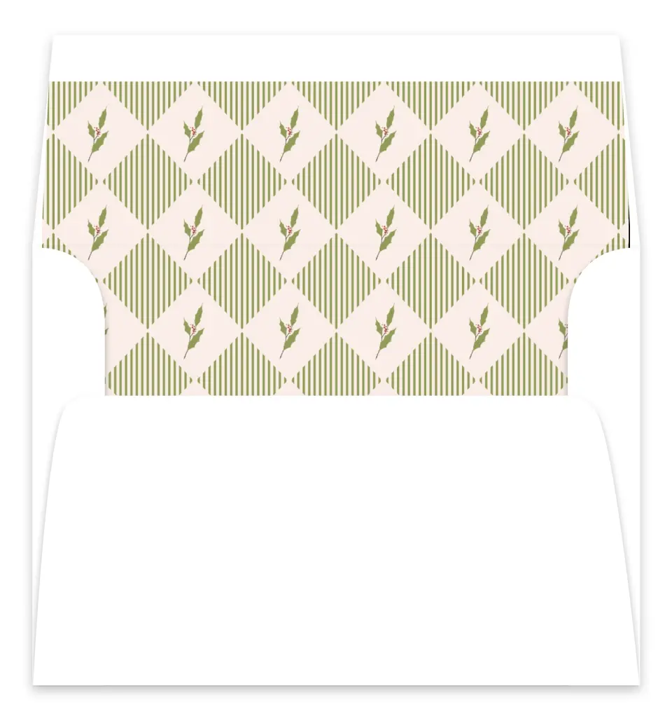This is a Envelope Liners for 5 x 7 Card Envelope Liners for 5 x 7 Christmas Card called Framed in Love printed in full color