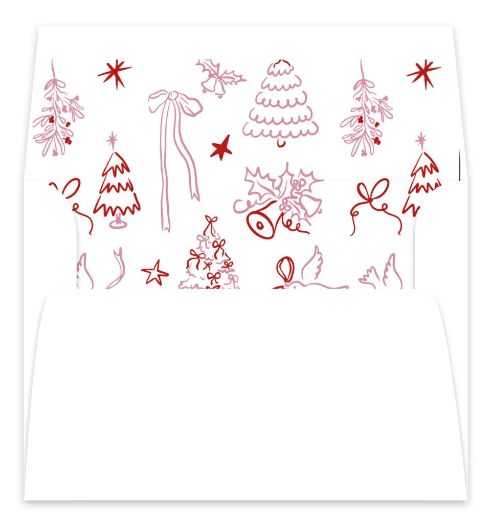This is a Envelope Liners for 5 x 7 Card Envelope Liners for 5 x 7 Christmas Card called Festive Wishes printed in full color