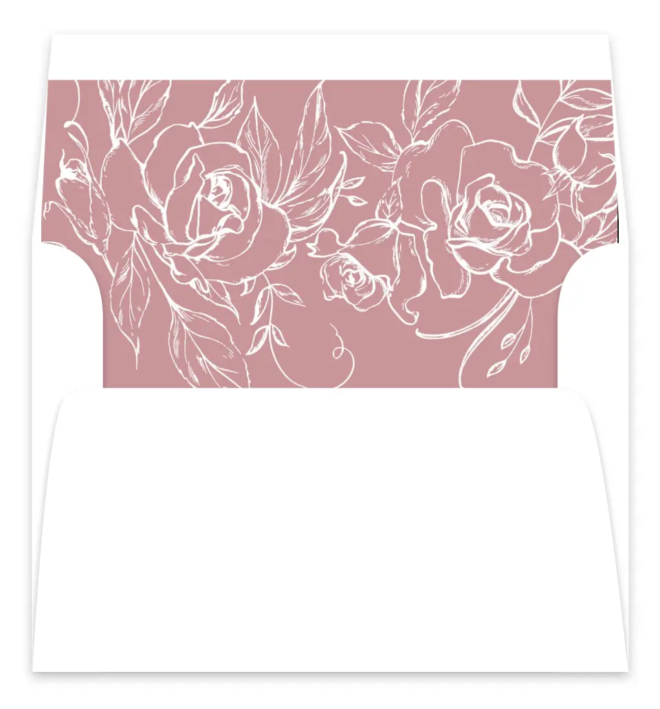 This is a  7.125" x 7" Envelope Liners (ELC) called Blushing Rose printed in full color