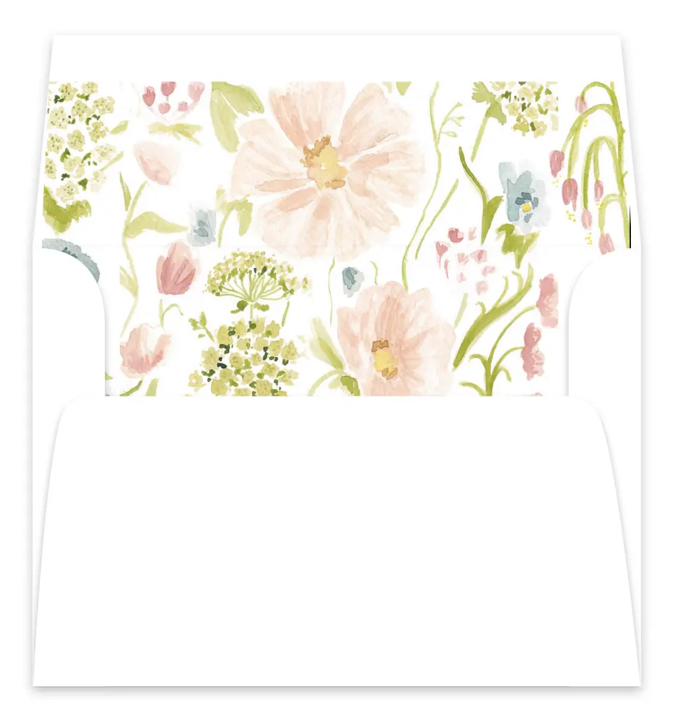 This is a  7.125" x 7" Envelope Liners (ELC) called Garden of Vows printed in full color