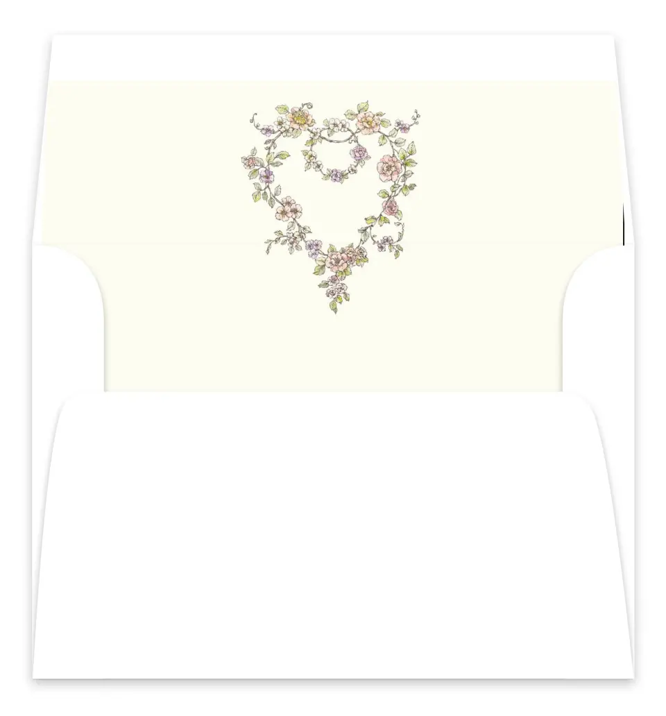 This is a  7.125" x 7" Envelope Liners (ELC) called Ever After printed in full color