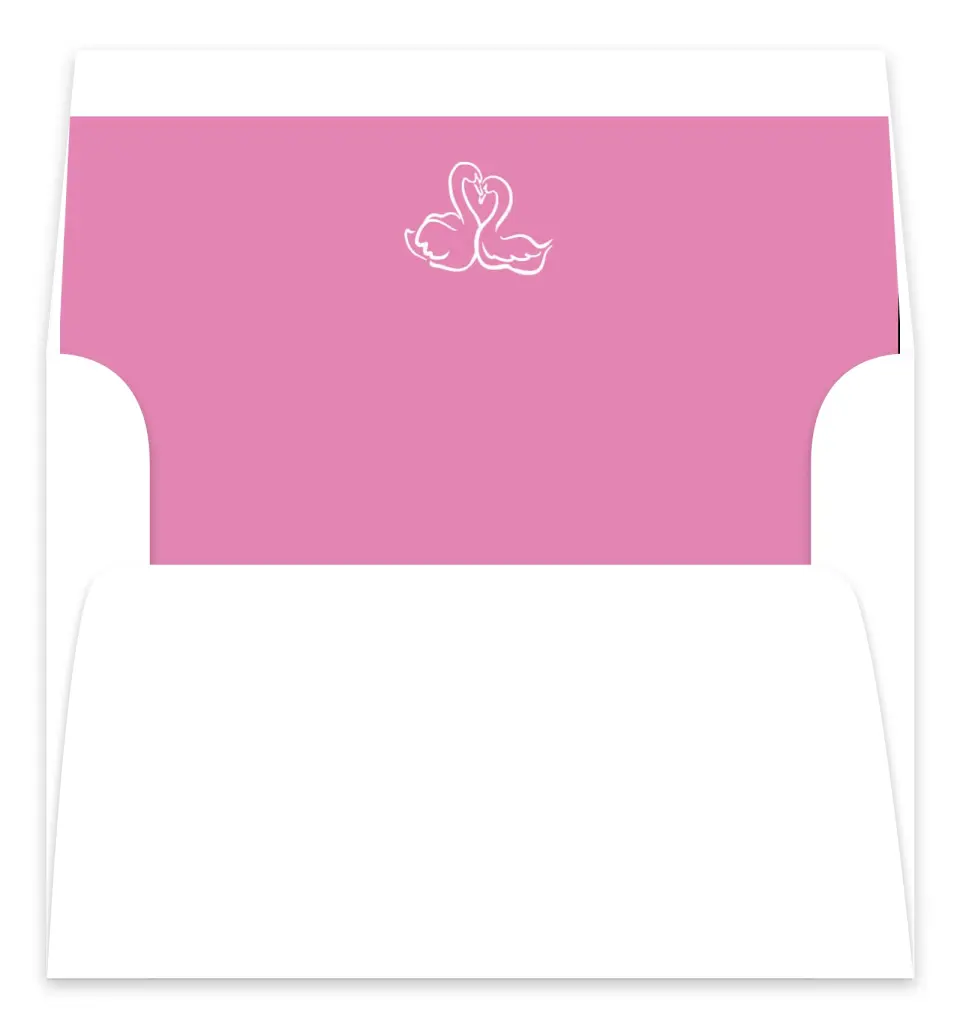 This is a  7.125" x 7" Envelope Liners (ELC) called Swan Love printed in full color