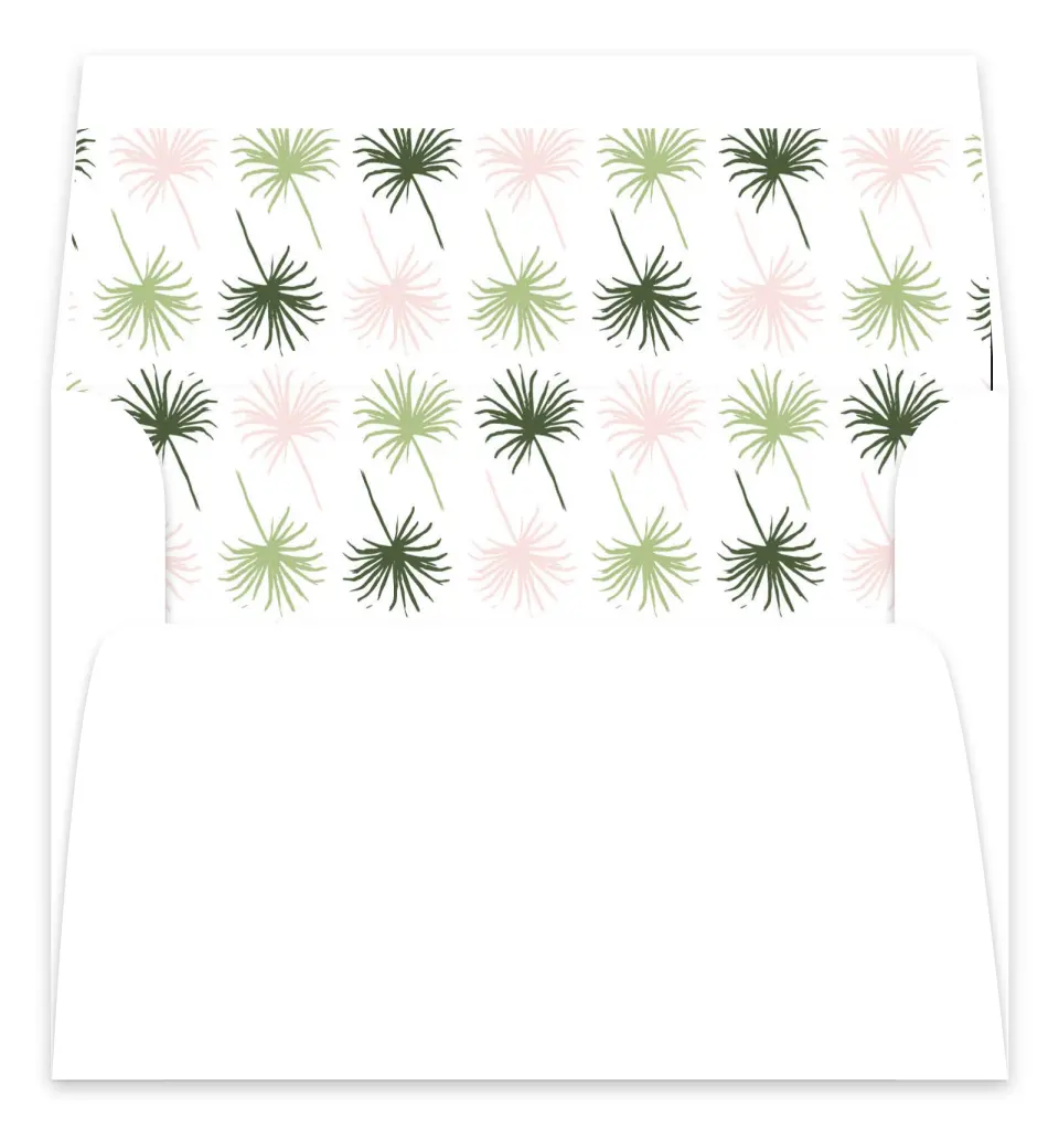 This is a  7.125" x 7" Envelope Liners (ELC) called Palm Paradise printed in full color