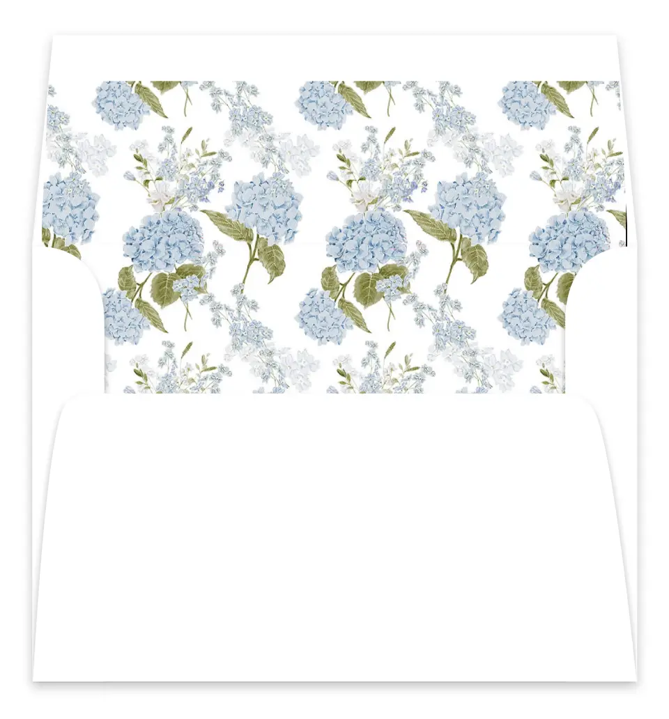 This is a Envelope Liners for 5 x 7 Card Bachelorette Party Accessorie called Bridal Blossoms printed in full color