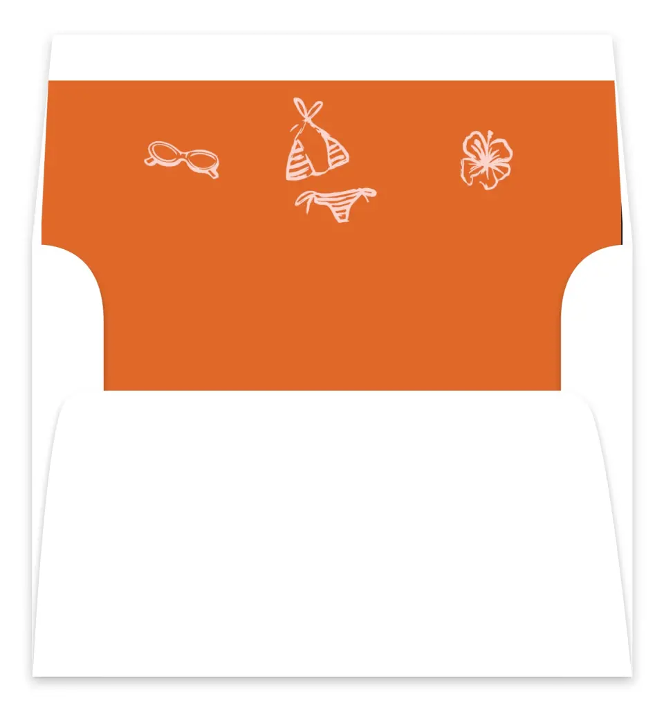 This is a Envelope Liners for 5 x 7 Card Bachelorette Party Accessorie called Bach Beach Club printed in full color