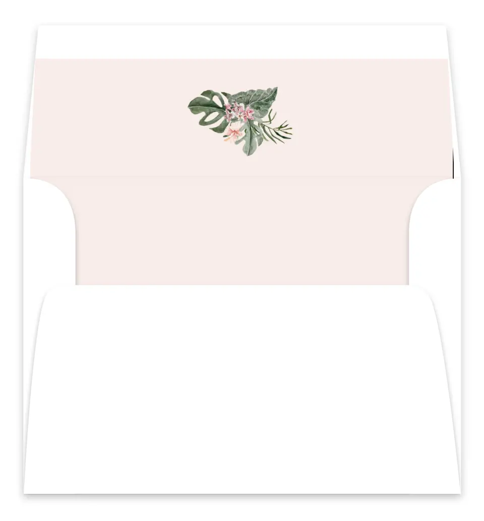 This is a Envelope Liners for 5 x 7 Card Bachelorette Party Accessorie called Idyllic Island printed in full color