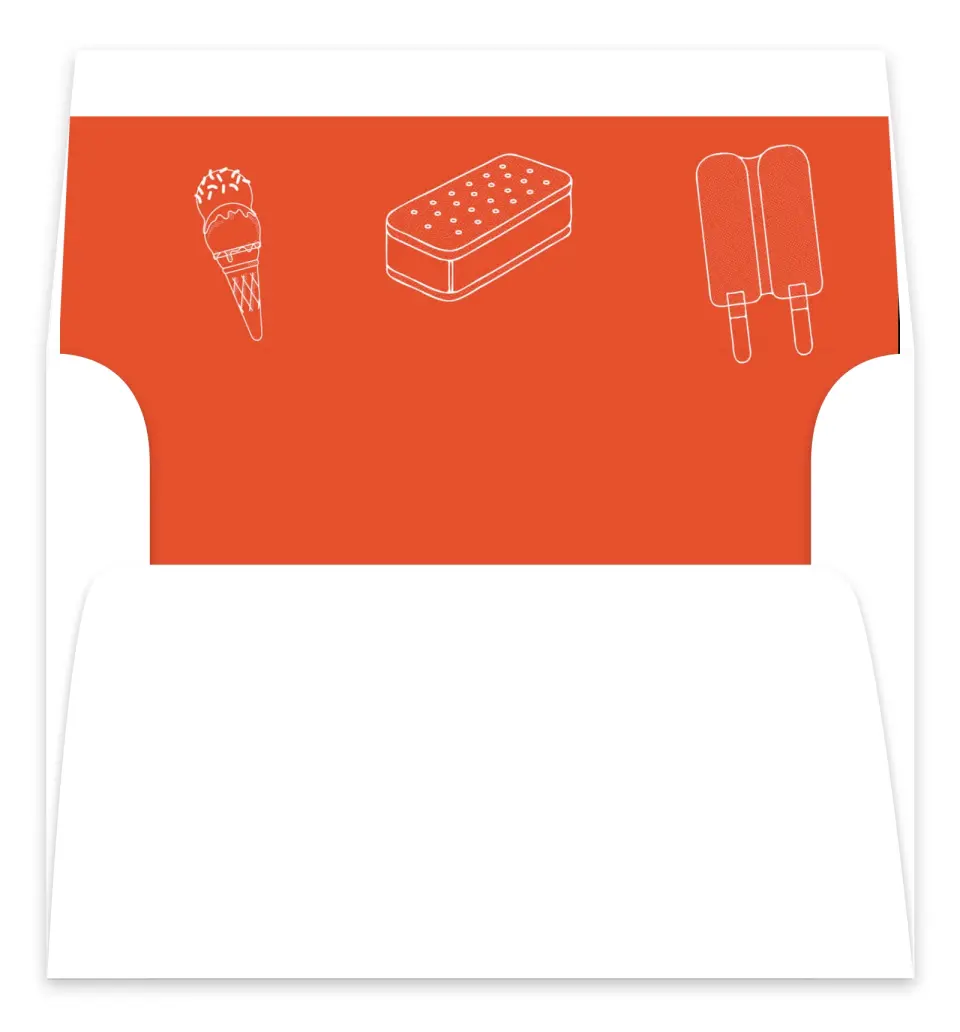 This is a Envelope Liners for 5 x 7 Card Bachelorette Party Accessorie called Sweet Treats printed in full color