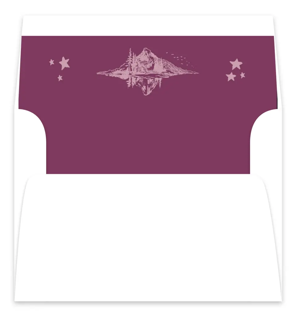 This is a Envelope Liners for 5 x 7 Card Bachelorette Party Accessorie called Last Trail printed in full color