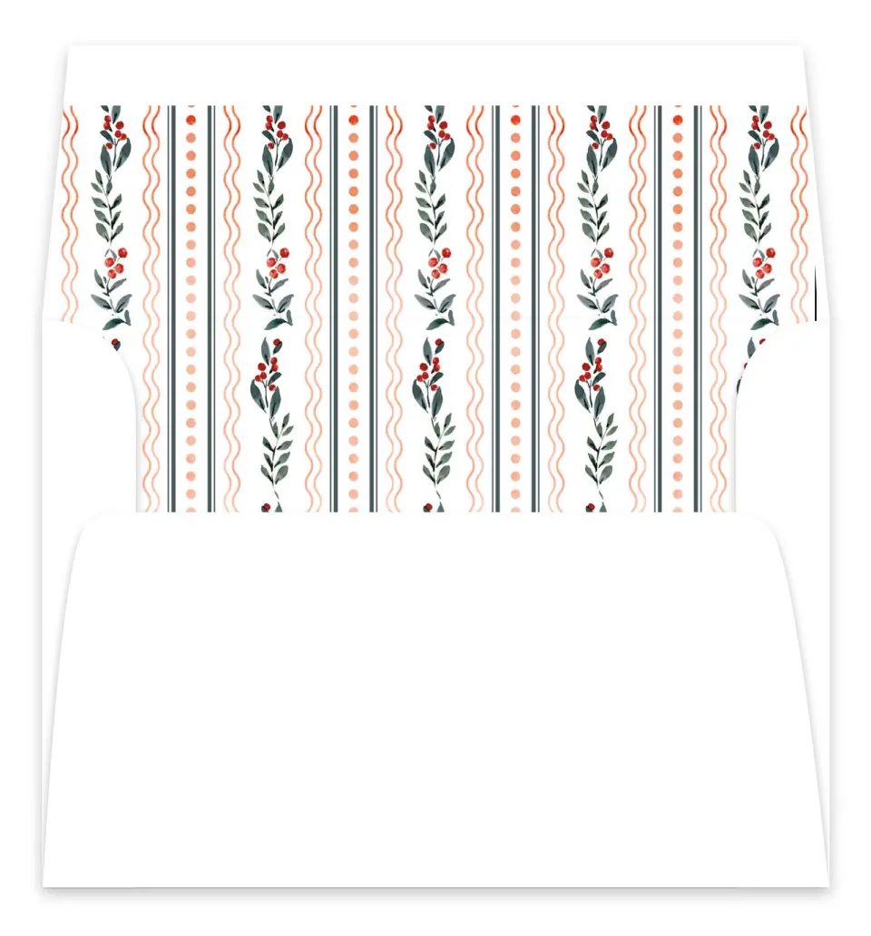 This is a  7.125" x 7" Envelope Liners (ELC) called Heirloom Holly printed in full color