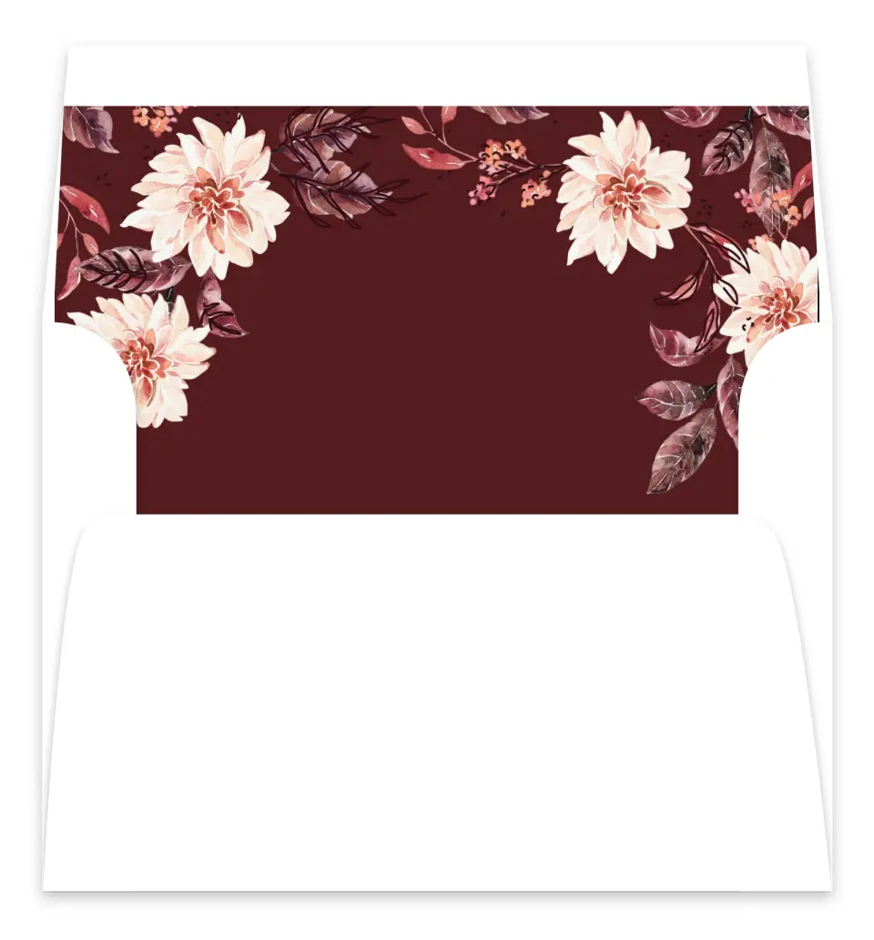 This is a  7.125" x 7" Envelope Liners (ELC) called Fall Florals printed in full color