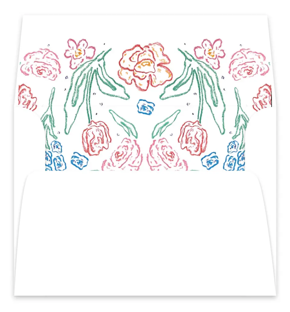 This is a  7.125" x 7" Envelope Liners (ELC) called Whimsy Love printed in full color