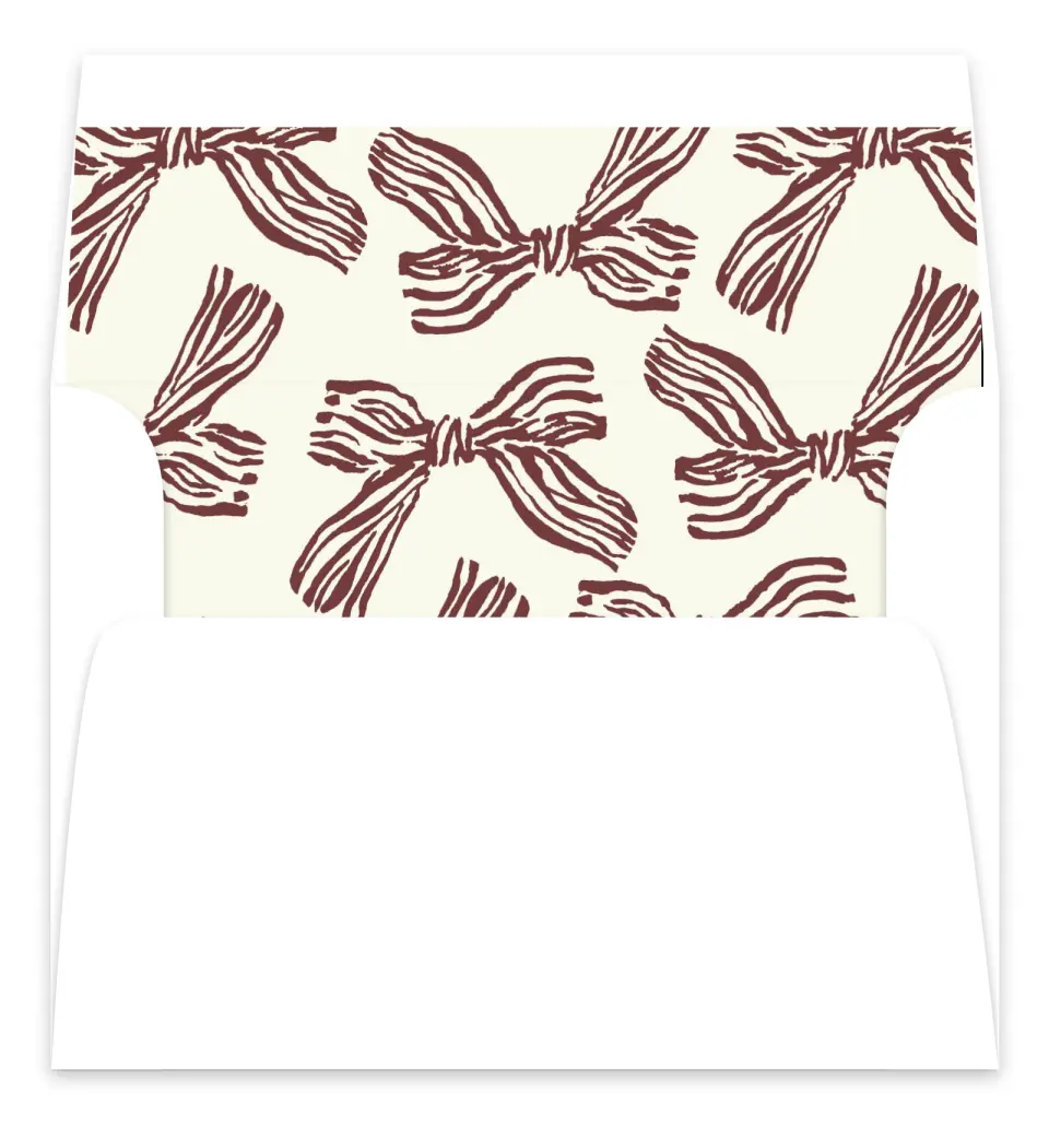 This is a Envelope Liners for 5 x 7 Card Envelope Liners for 5 x 7 Christmas Card called Bold Bow printed in full color