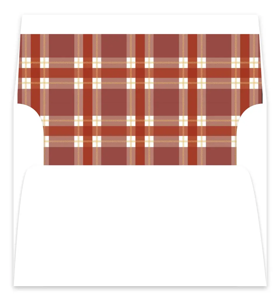 This is a Envelope Liners for 5 x 7 Card Envelope Liners for 5 x 7 Christmas Card called Plaid Tidings printed in full color