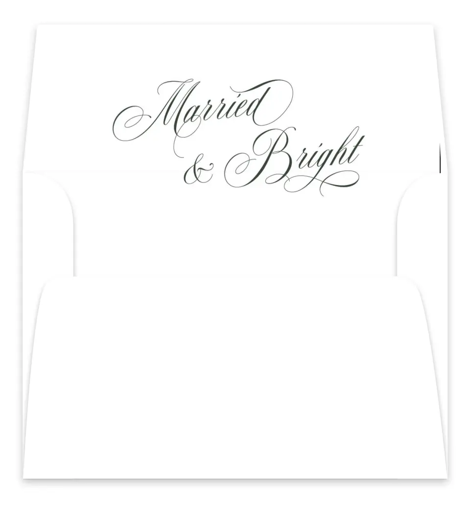 This is a Envelope Liners for 5 x 7 Card Envelope Liners for 5 x 7 Christmas Card called Married and Bright printed in full color