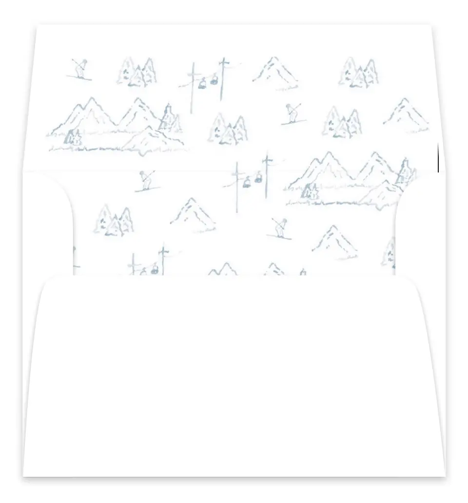 This is a Envelope Liners for 5 x 7 Card Envelope Liners for 5 x 7 Christmas Card called Mountain Merriment printed in full color