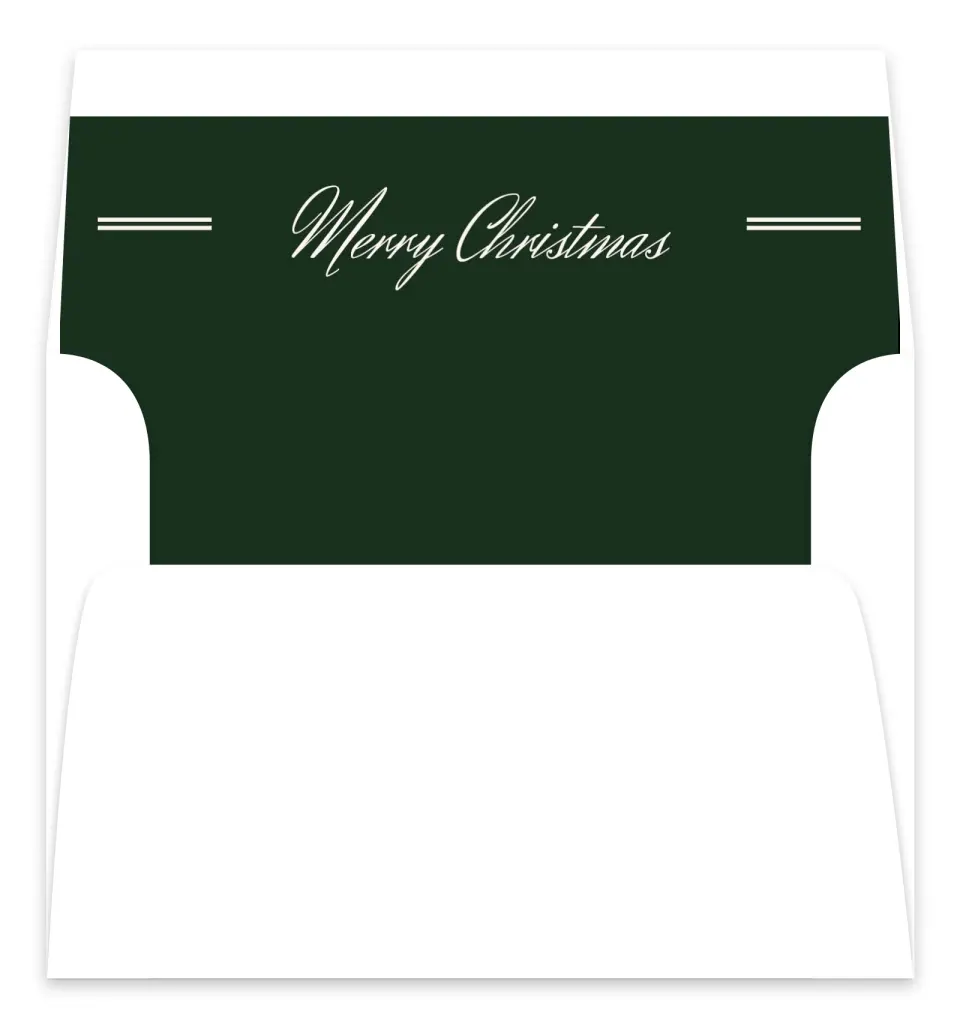 This is a Envelope Liners for 5 x 7 Card Envelope Liners for 5 x 7 Christmas Card called Very Merry printed in full color